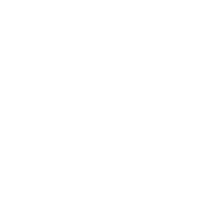 Three stars with white outline