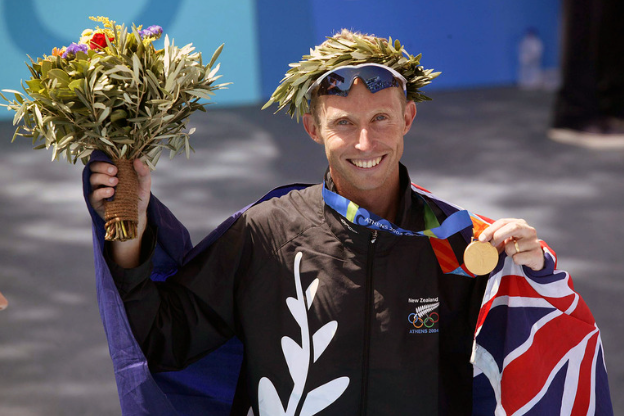 Hamish Carter when he won his triathlon gold medal at the 2004 Olympics.
