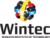 a logo with a black background
