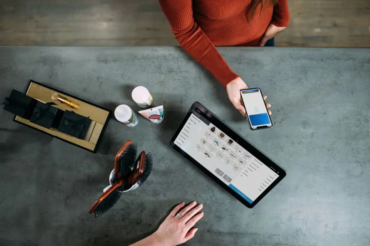 a person using a tablet