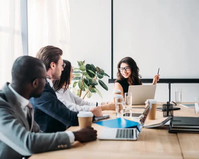 marketers meeting in the baordroom