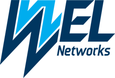 a blue and black logo