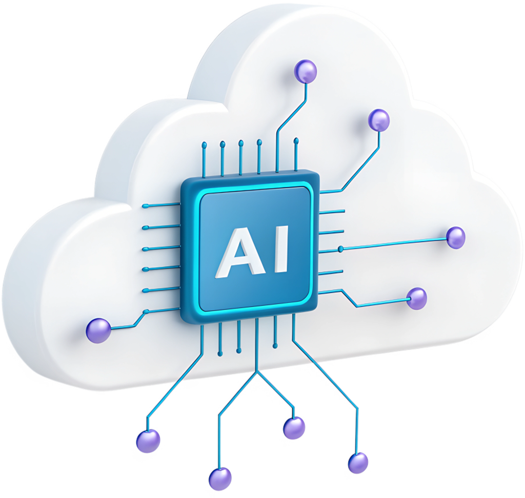 a cloud with a chip and wires
