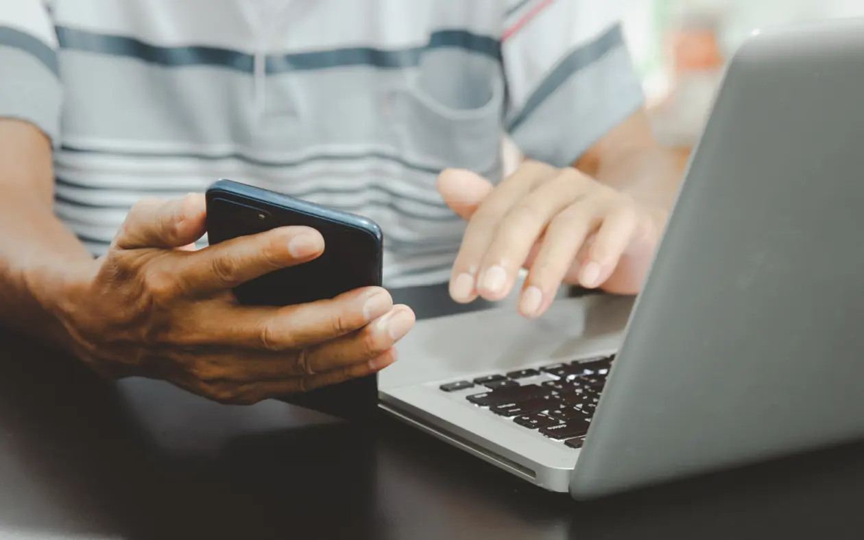 a person using a laptop