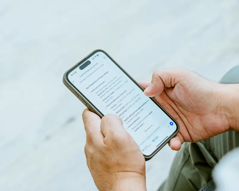 Person using AI on their phone