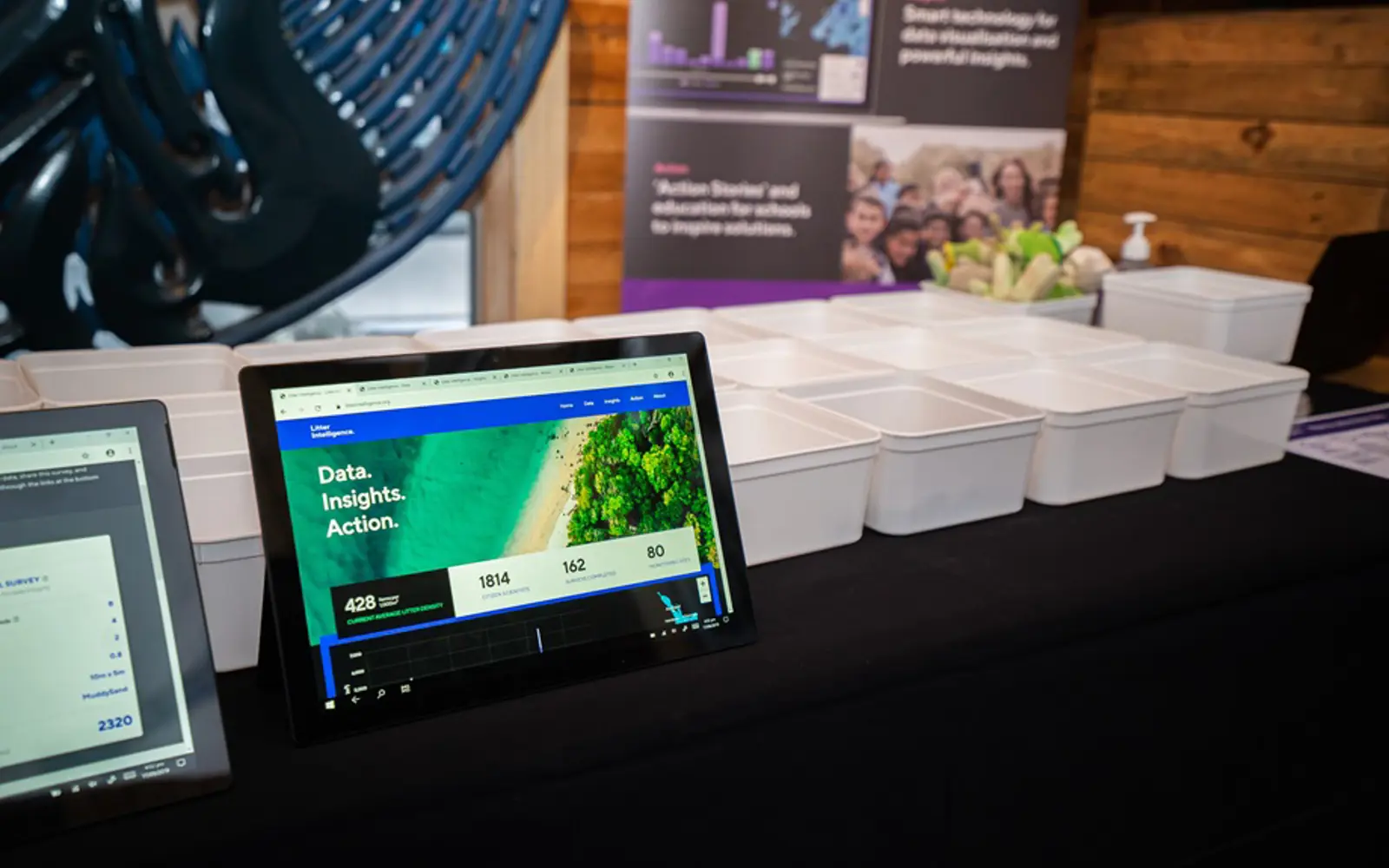 a tablet on a table