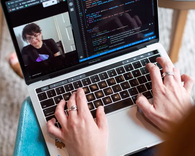 a person using a laptop