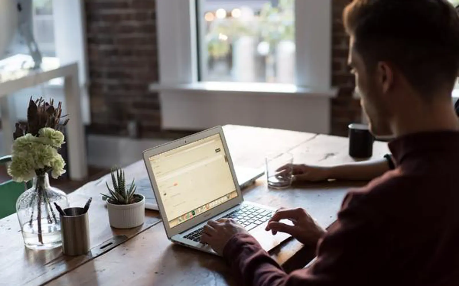 a man using a laptop