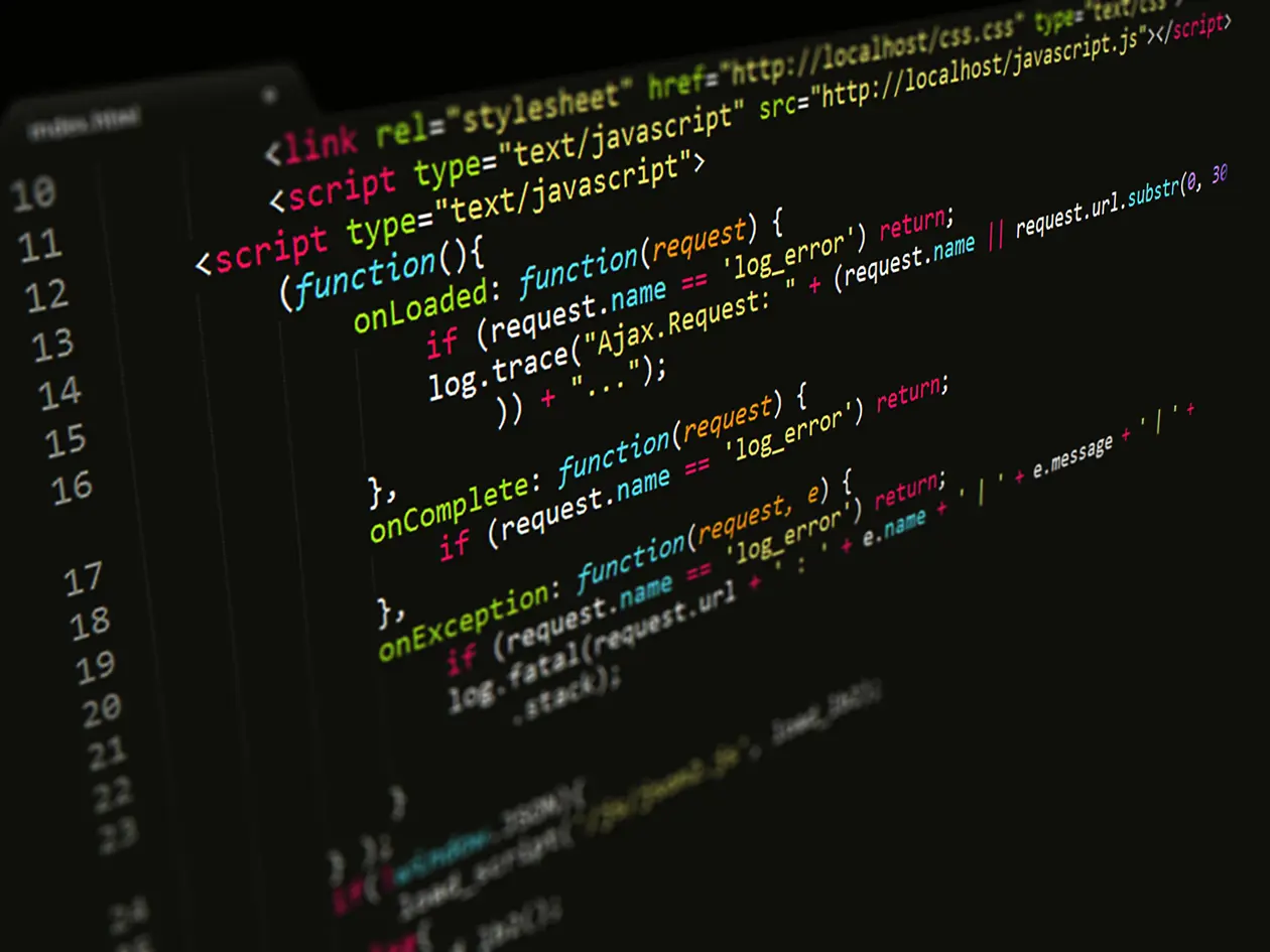 a computer screen with colorful code
