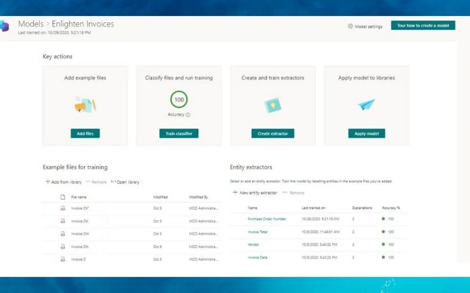 SharePoint Syntex interface screenshot