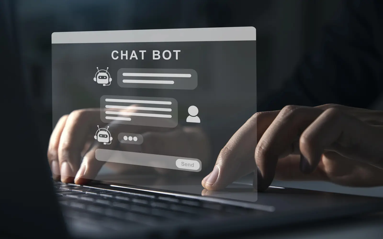 a person typing on a laptop