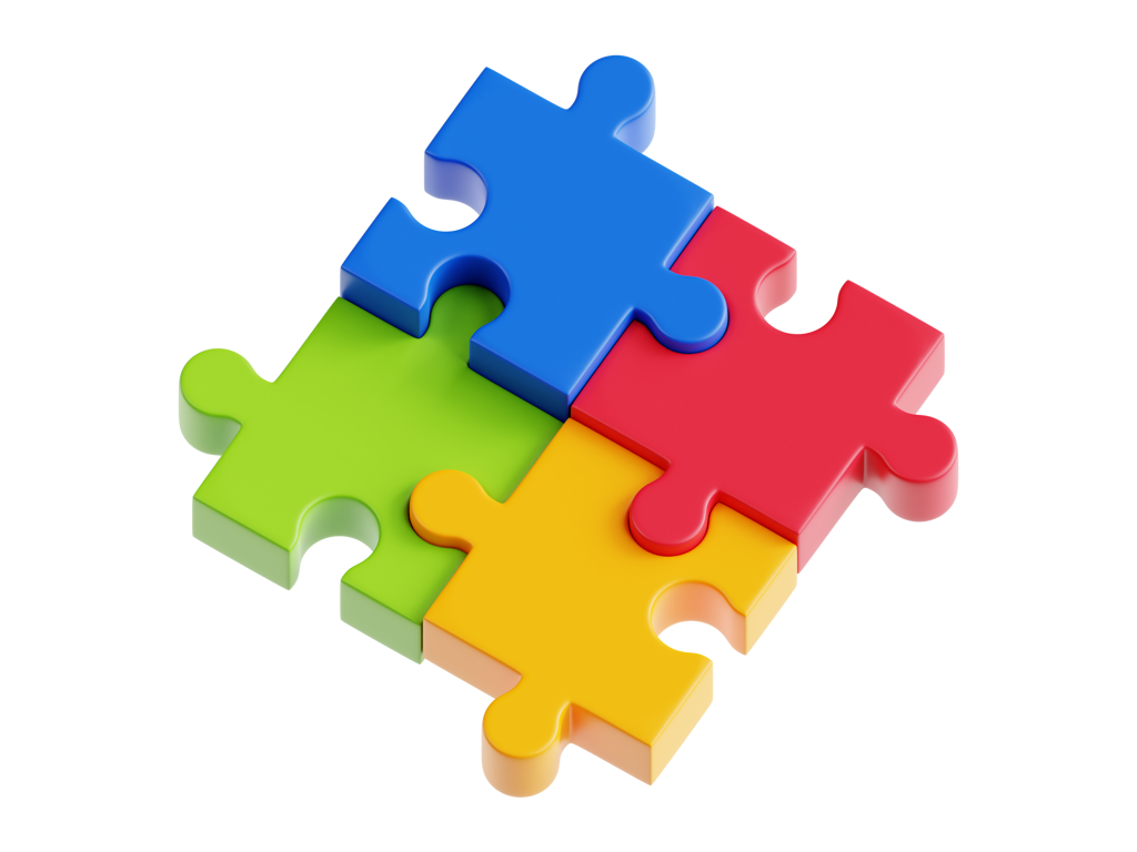 a puzzle pieces stacked together