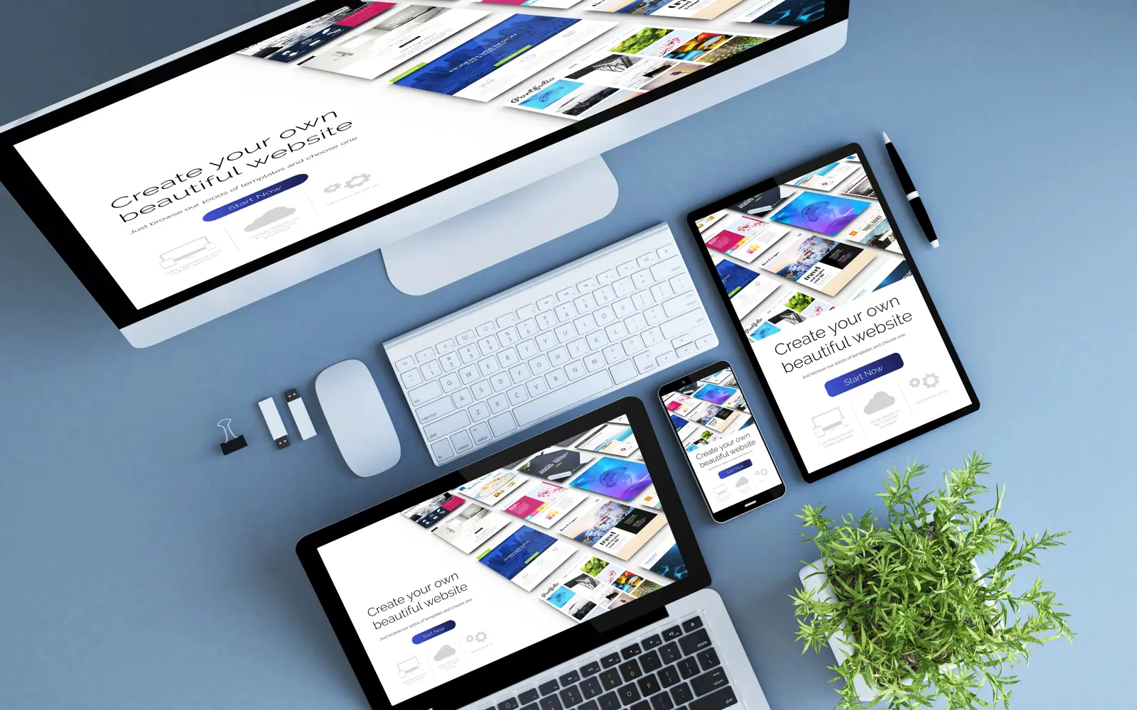 content management system on laptop phone tablet and computer