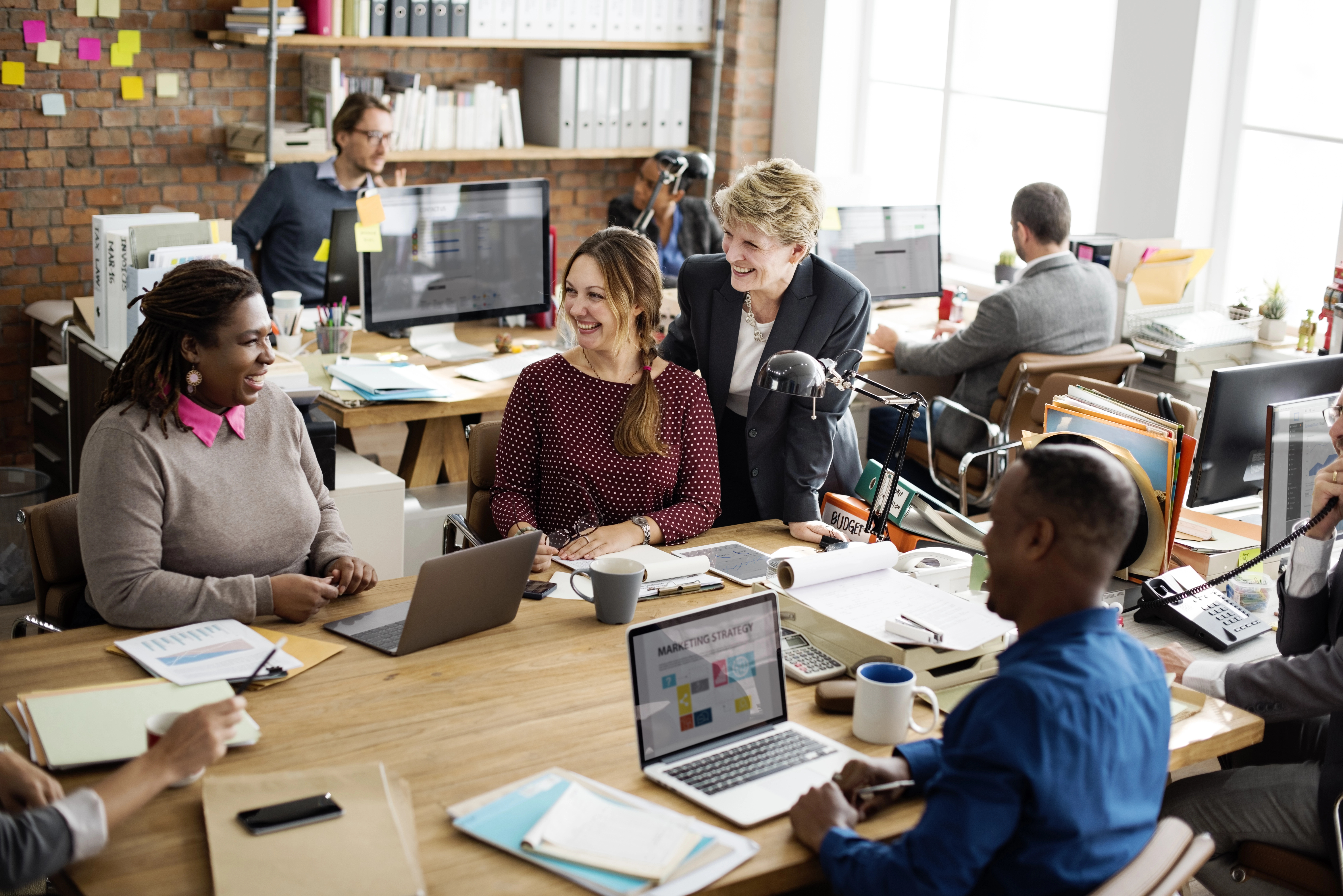 people collaborating in an office