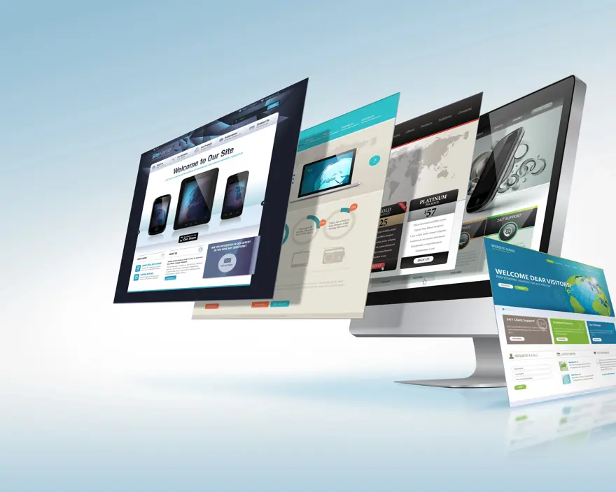 several screens on a computer