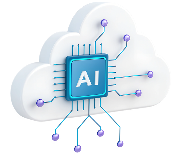 a cloud with a blue square and a blue square with dots