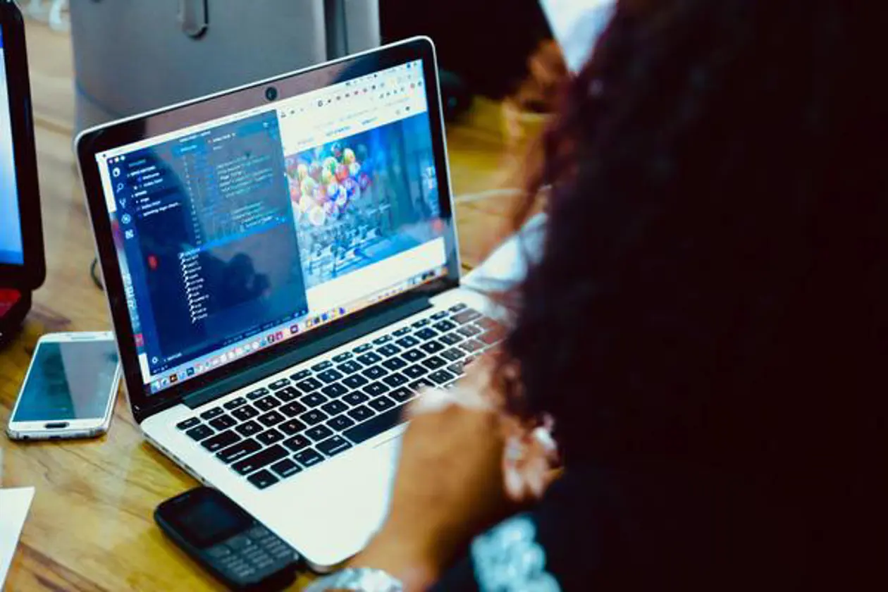 a person using a laptop