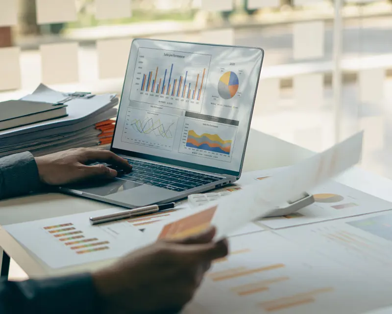 data displayed on a laptop