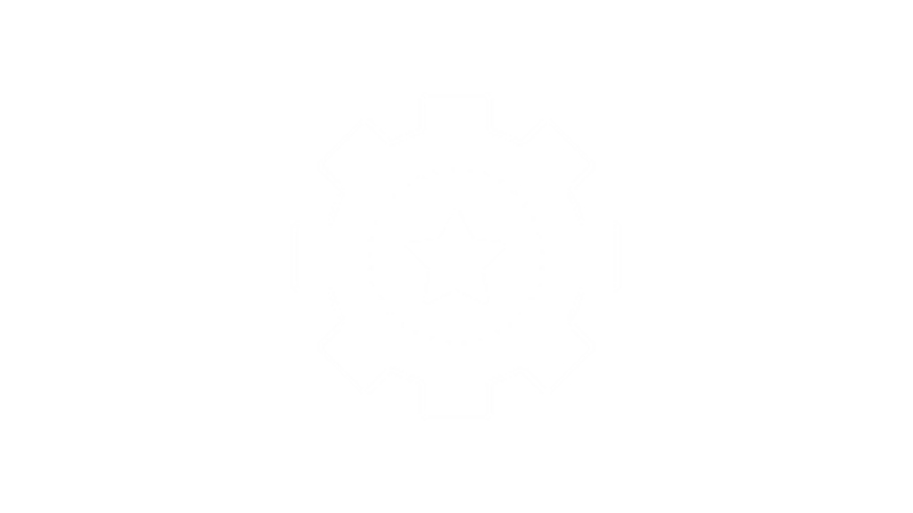 a white star in a gear