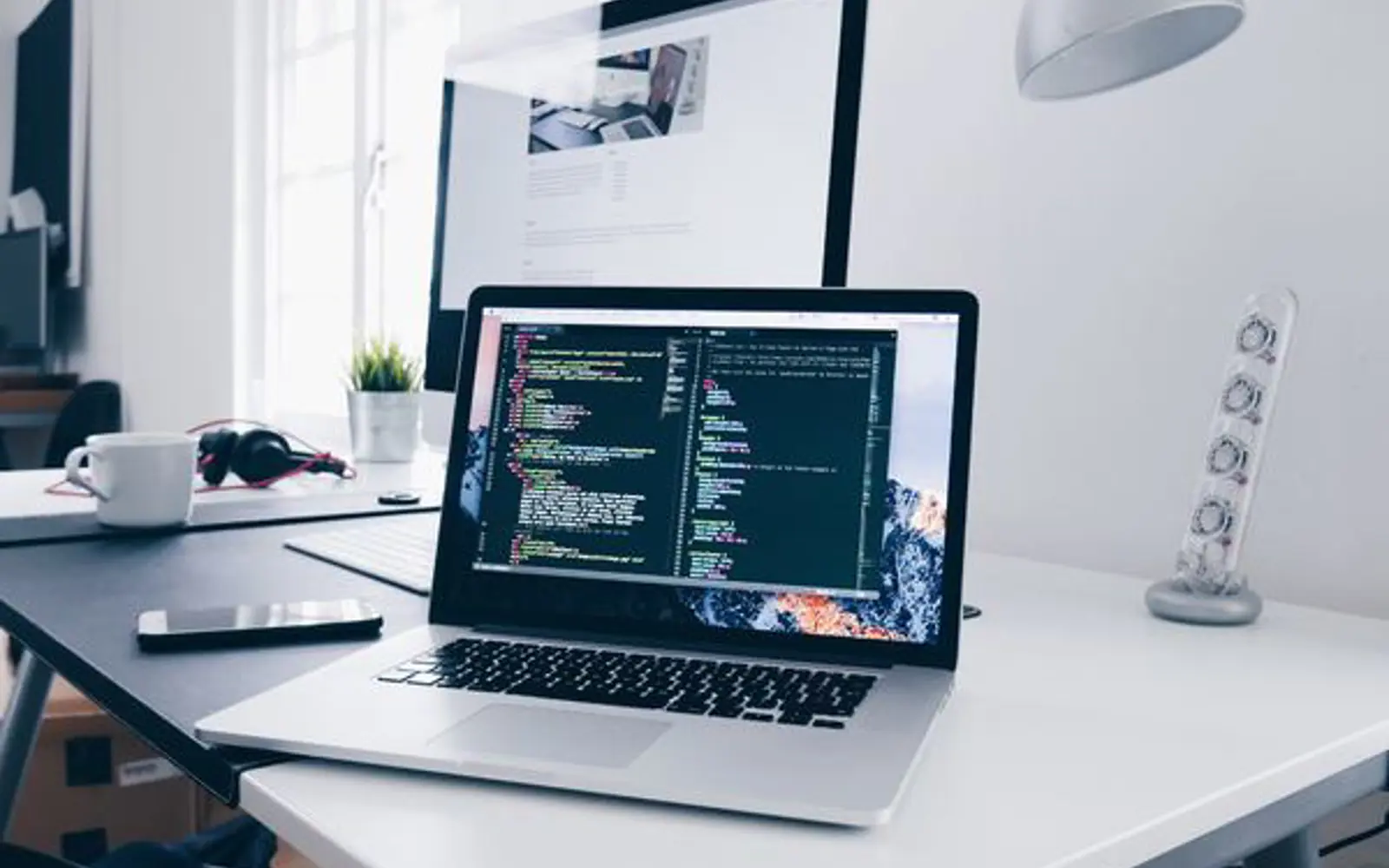 a laptop on a desk