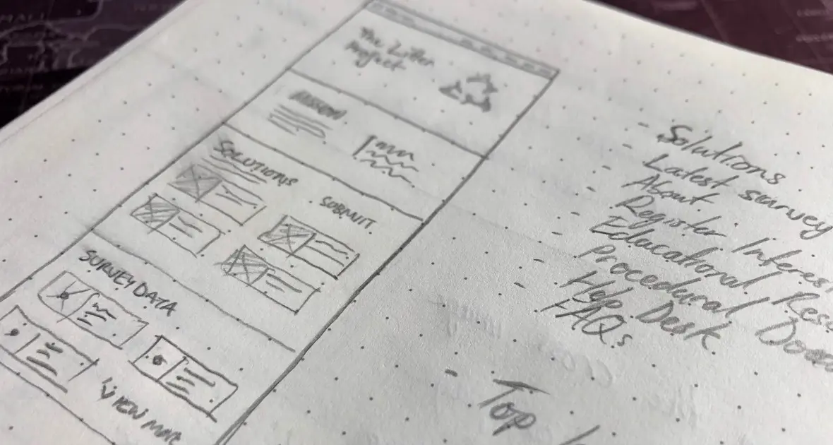 a page of a wireframe