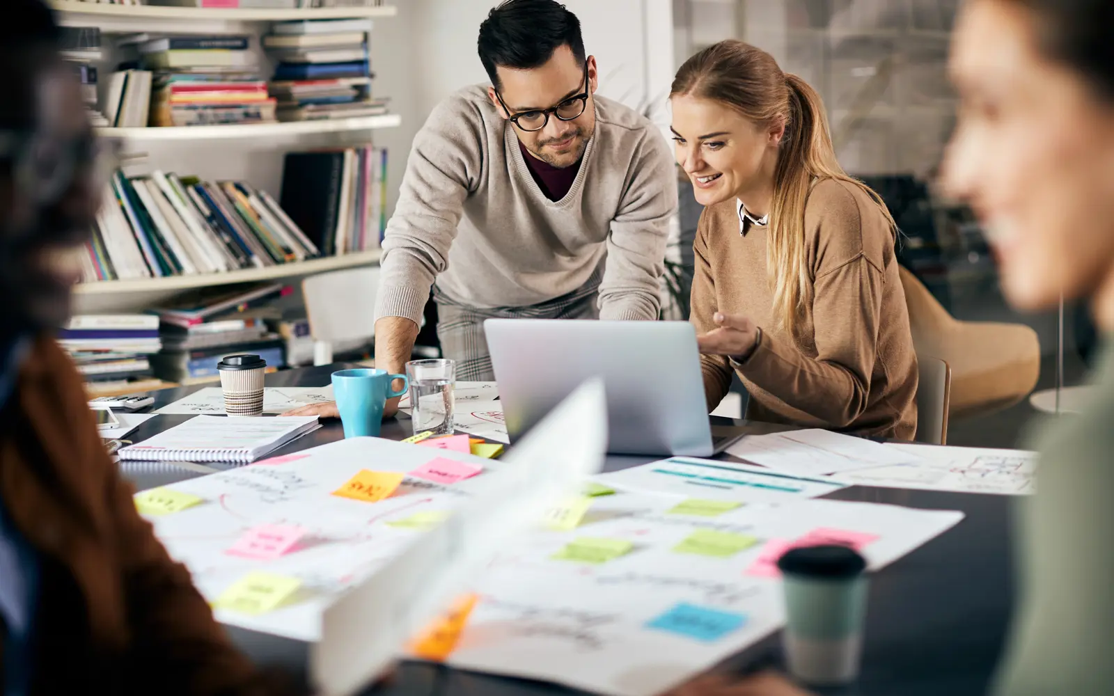 design and marketing team working on a project