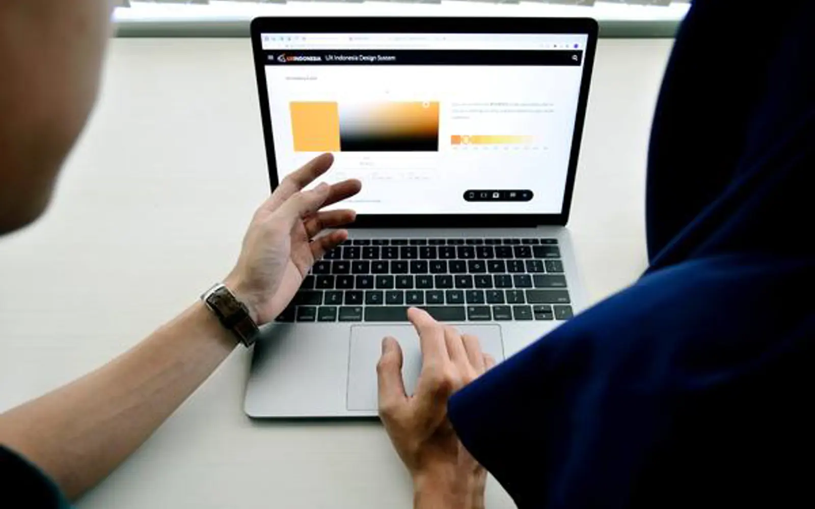 a person using a laptop