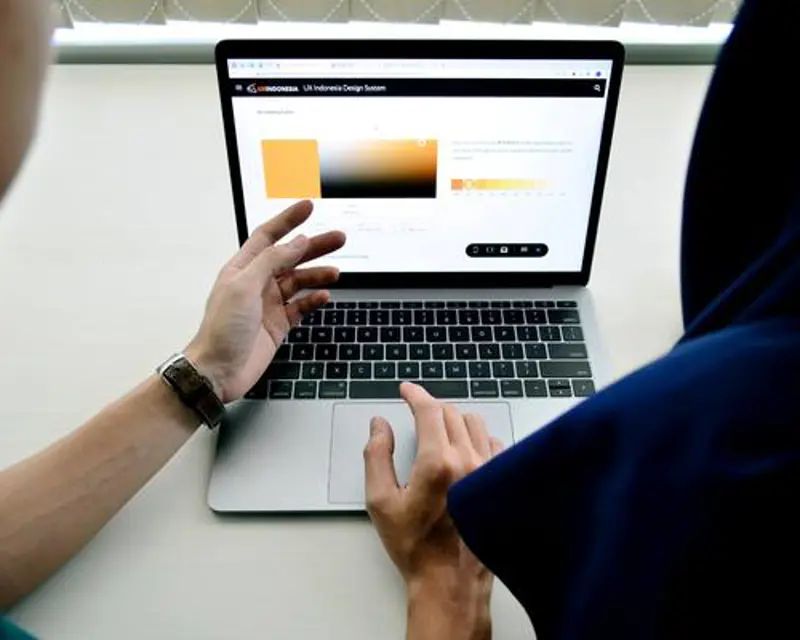 a person using a laptop